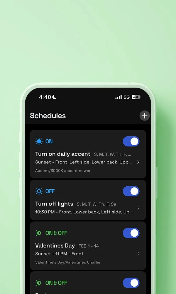 Happy's app schedules screen