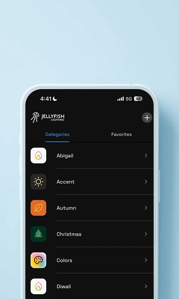 Happy's app preset patterns screen