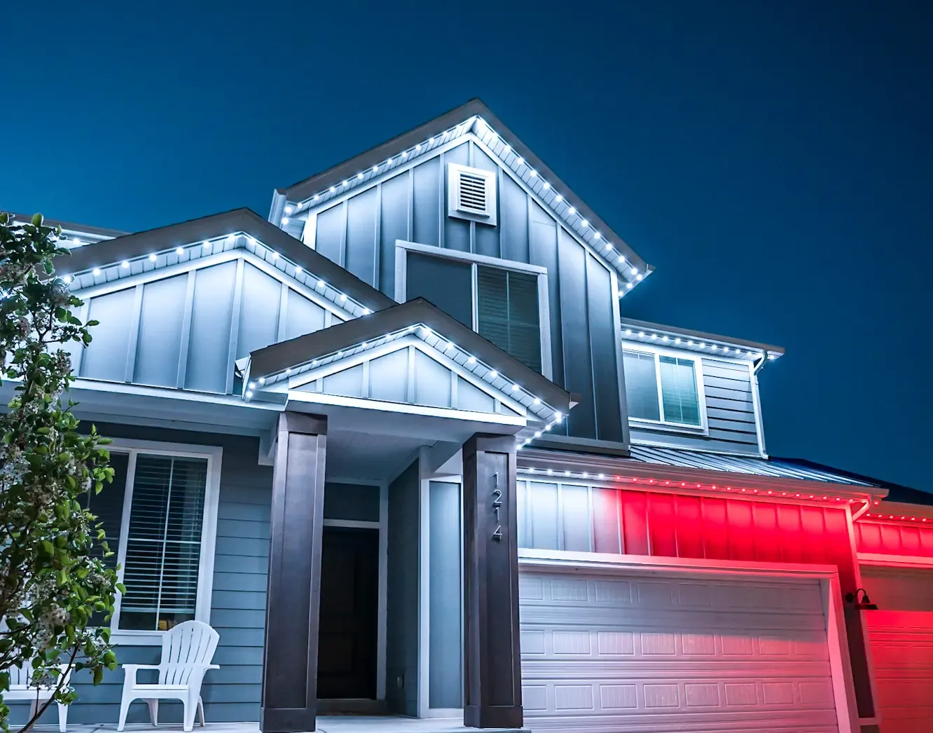 Home glowing in a custom Happy's color