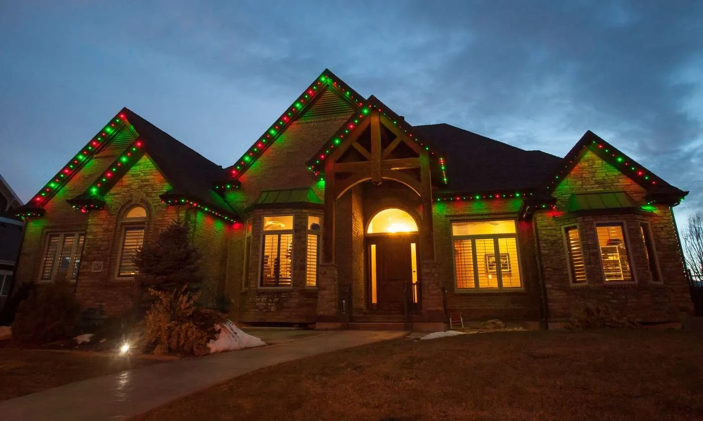 Lit walkway and steps