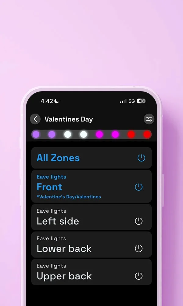 Happy's app zoning screen