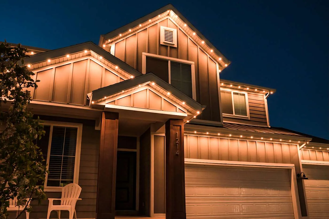 Happy's lights at 16-inch spacing