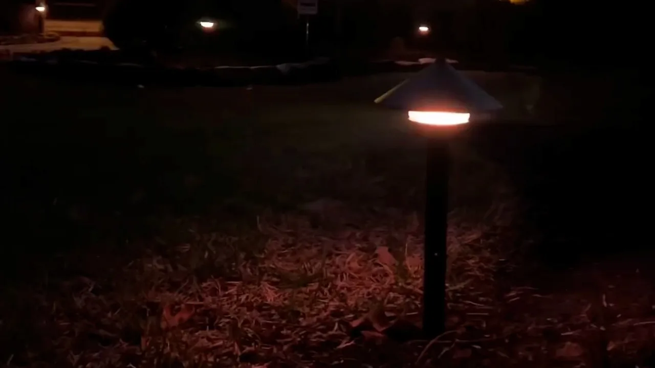 Happy's lights over an outdoor kitchen
