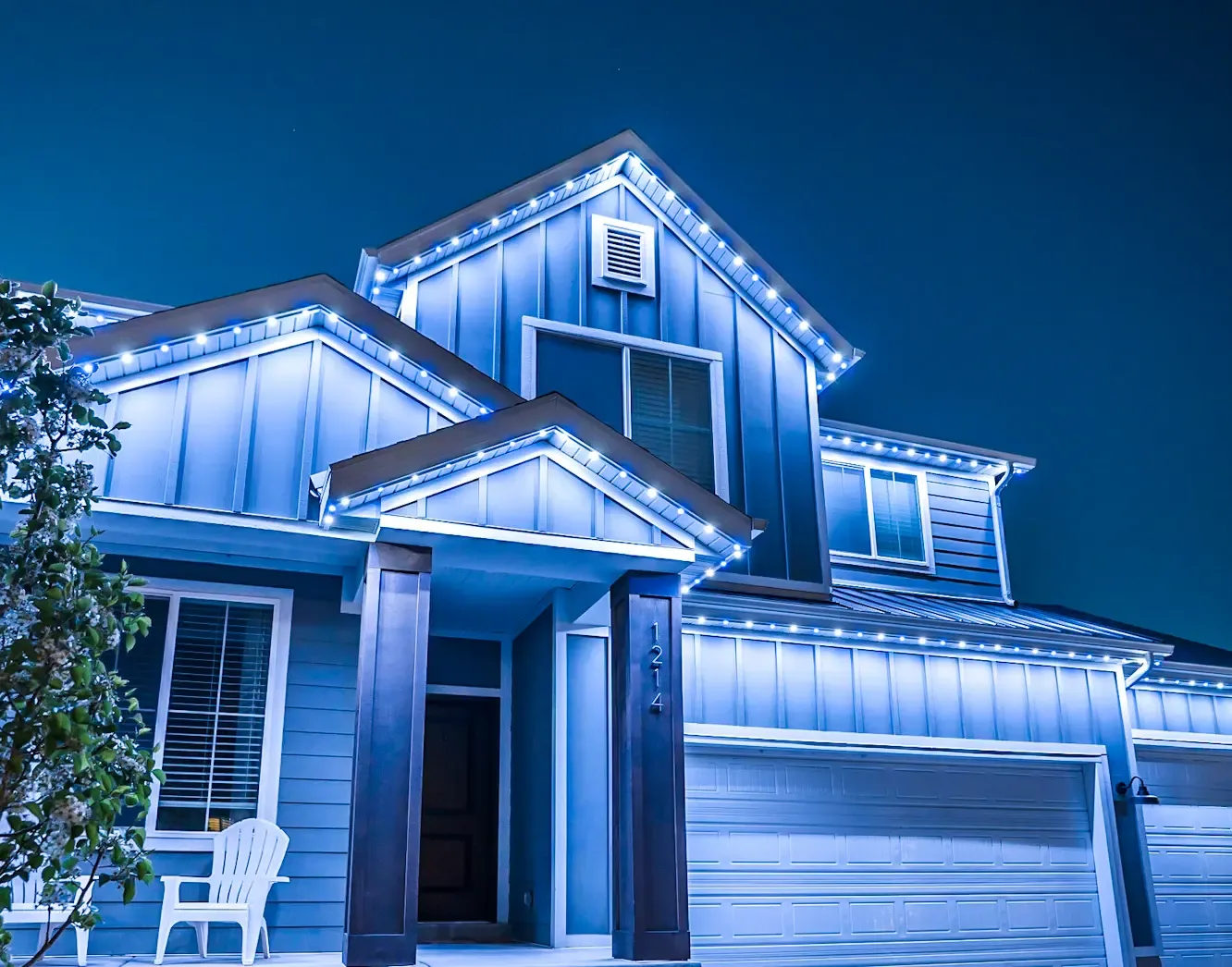 Home with Happy's lights controlled by a smart home system