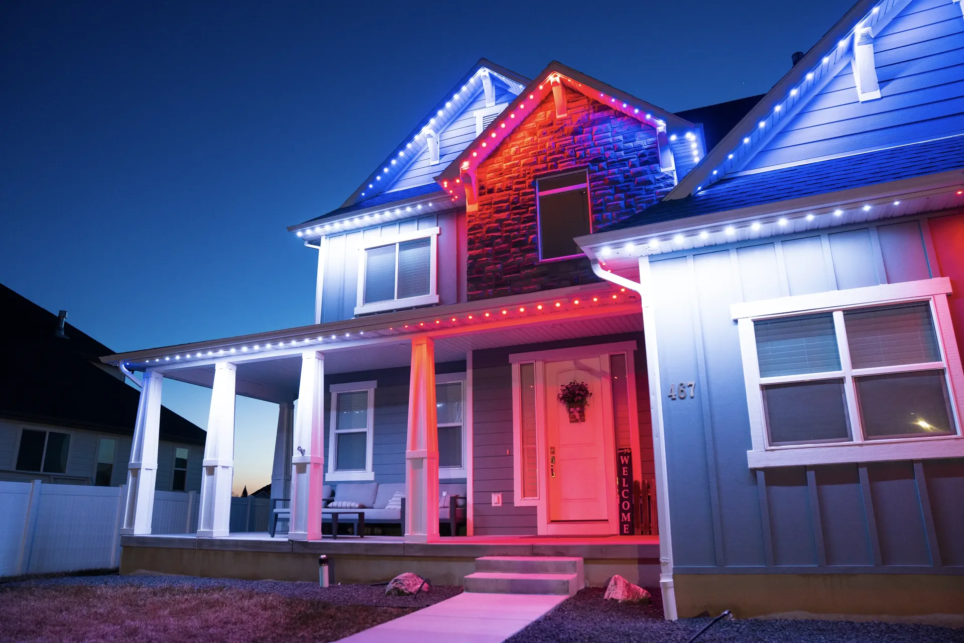 Home with 4th of July Happy's lighting