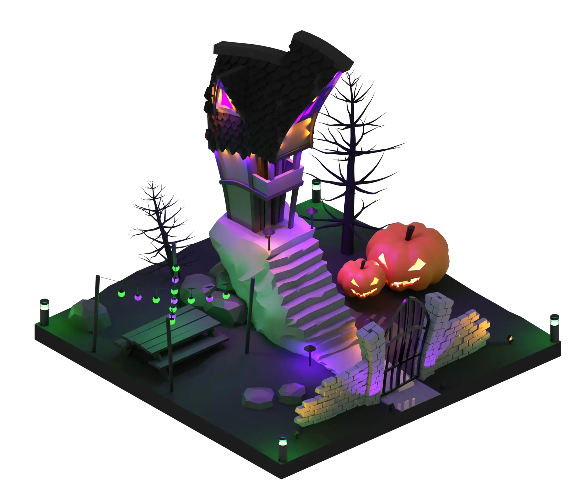 Home with Halloween Happy's lighting