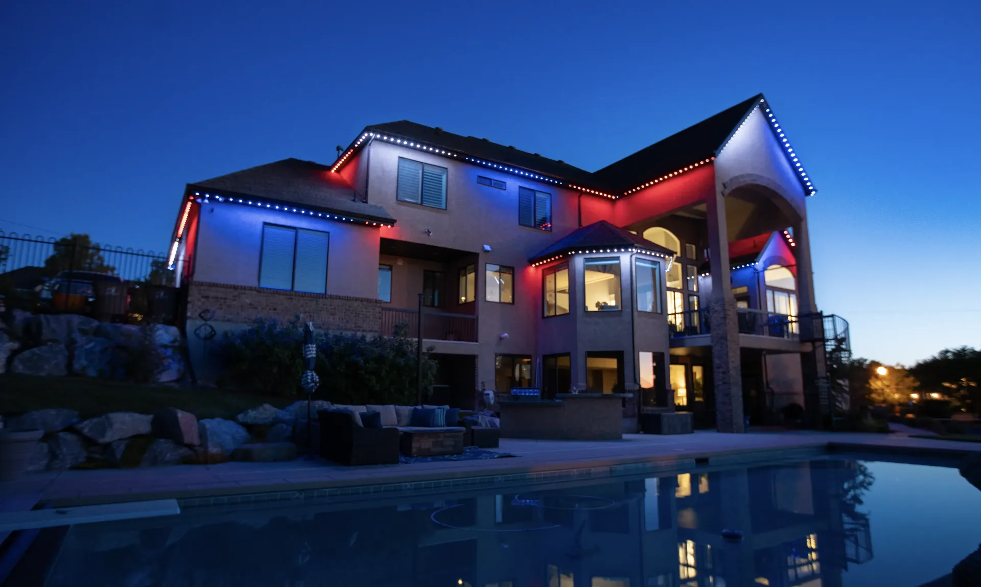 Home with 4th of July Happy's lighting